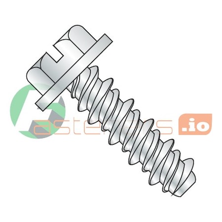 #10 x 3/4" High Low Style Thread Forming Screws/Slotted/Hex Washer Head/Steel/Zinc (Carton: 6,000 pcs)
